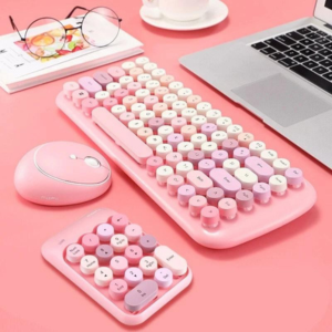 Pink Keyboard and Mouse